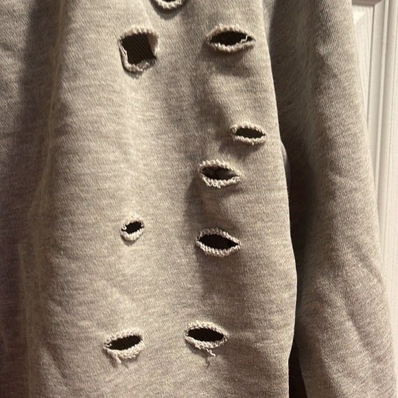 Vintage Havana gray distressed style open side sweatshirt medium - Picture 3 of 5